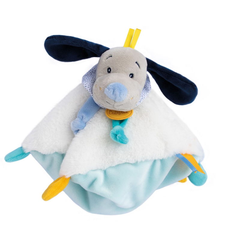  - pépin the dog - baby comforter blue white 24 cm 